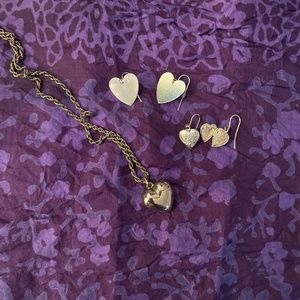 Heart Pendant and Earrings